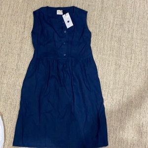 Linen Navy Dress